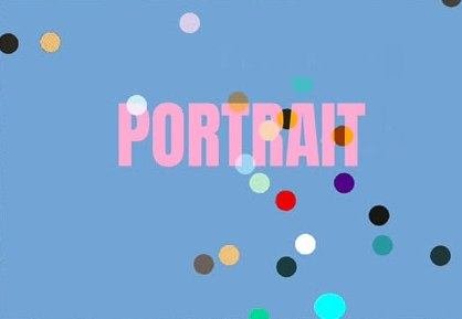 Coloured dots on a blue ground from the Portrait series